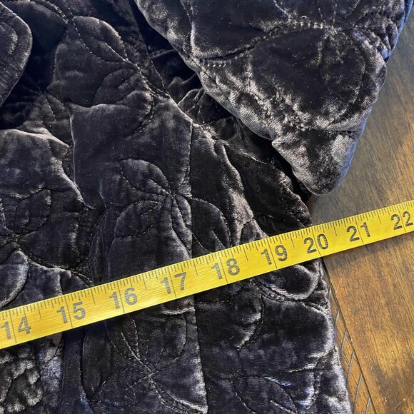 Gerard Darel Jacket Womens 46 Brown Quilted Velvet Floral Button Up Blazer Coat - Picture 9 of 10